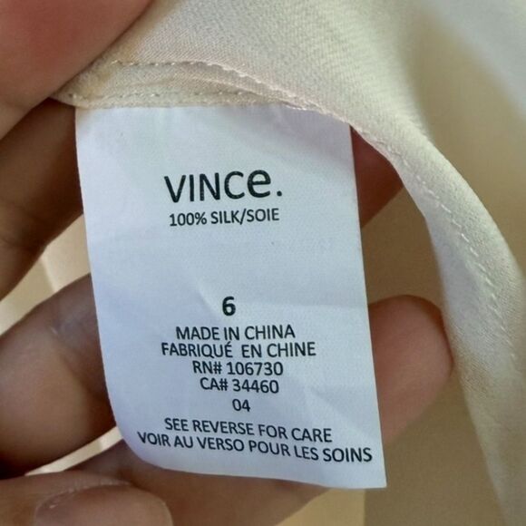 Vince Silk Blouse Ivory 2 NWOT - Picture 8 of 14